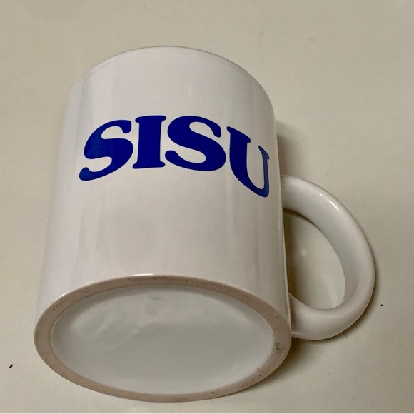Vintage 1980s Finnish Flag Pride Double Sided SISU Yooper Ceramic Coffee Mug - Picture 13 of 16